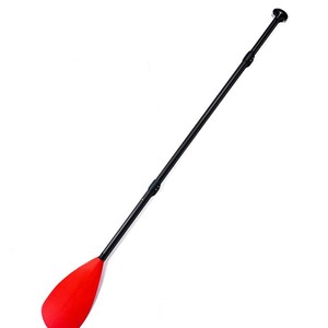 Pala de surf telescópica ajustable de tres secciones Healing, 170-220 cm, de fibra de vidrio, con pala roja y eje negro. - Product Image 2