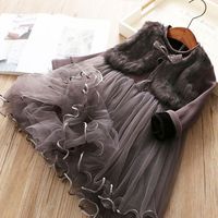 Robe à manches longues pour filles, robe de princesse chaude pour l'automne et l'hiver, vêtements pour enfants tendance
