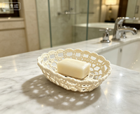 Panier de rangement ovale élégant pour la décoration de la maison, tissé à la main, 11*8*3CM, 100% coton, imperméable, écologique, fait main