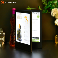 Simple Double Triple Page KTV Night Club Restaurant Rechargeable Lumineux A4 A5 Led Menu Holder