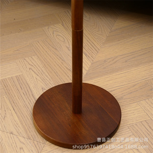Mesa auxiliar de madera maciza con soporte para teléfono para sala de estar, mesa de centro multiusos con tapa redonda, diseño minimalista - Product Image 4