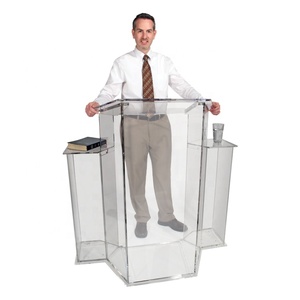 Soporte de púlpito de iglesia de acrílico grande de podio real de acrílico transparente personalizado para presentaciones y conferencias - Product Image 4
