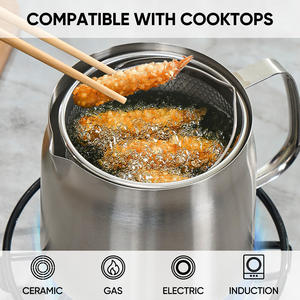 Pot de filtration d'huile en acier inoxydable 304 pour cuisine domestique, panier de friture profonde, pot de stockage d'huile de cuisson multifonctionnel avec couvercle - Product Image 3