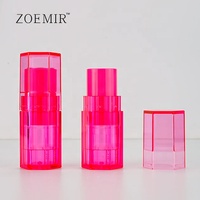 Tube de fond de teint rose transparent 8g, emballage plastique, conteneur vide pour fard à joues, pour maquillage du visage, possibilité de personnaliser le logo et la couleur