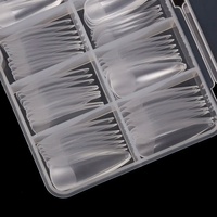 120 pièces de faux ongles en gel souple acrylique semi-mat, transparents, forme cercueil, amande, carré, français, stiletto, fournisseur d'ongles