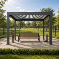 Pergola en aluminium Jiake 6063-T5 avec toit à lames motorisées pour parc canin, salon de jardin, patio, gazebo extérieur, pavillon, terrasse