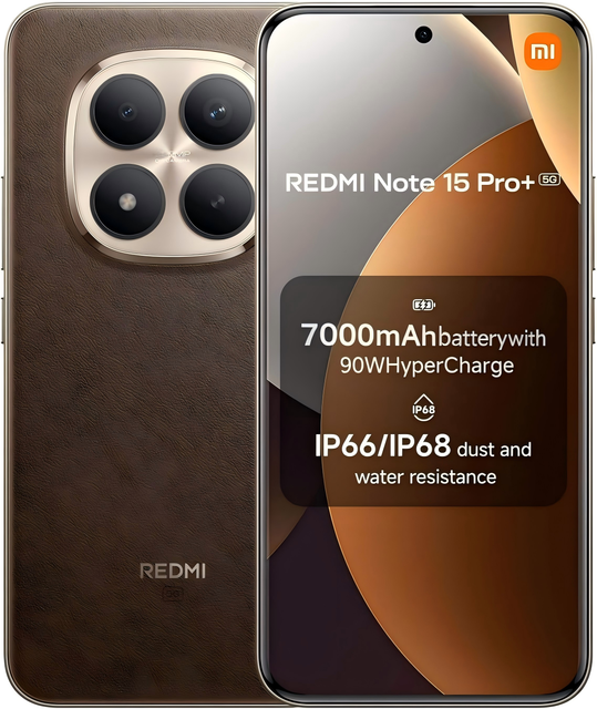 NEW Redmi Note 15 Pro+ 5G Global Unlocked Phone 6.83" 1.5K Display 50MP HD Camera 7000mAh Big Battery 90W Fast Charging IP68