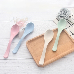 Eco-friendly Reusable Wheat Straw Soup Spoon Thickened Unbreakable Shiny Kids Dinner Spoon for Home School Kitchen Porridge - Product Image 5