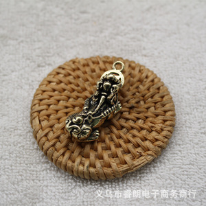 Brass Pixiu Lucky Charm <b>Car</b> Keychain Classical Style Portable <b>Ornament</b> - Product Image 1