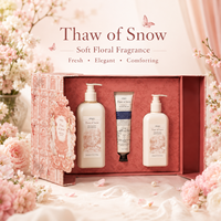 Coffret de Soins Corporels OEM ODM 3 pièces Thaw of Snow Fougère : Crème Mains 75g, Gel Douche 360g, Lotion 250g – Coffret Cadeau Parfumé de Luxe – Vente en Gros