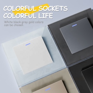 <strong>Euro</strong> Sockets and <strong>Switches</strong> Modern Single Push Button Light <strong>Switch</strong> with LED Indicator 1 Gang 1 Way 2 Way Light <strong>Switch</strong> - Product Image 2