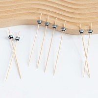 Vente en gros de cure-dents en bambou écologiques, pics alimentaires jetables de 12 cm de long, décoration de boules, garniture pour restaurant, buffet, plateau de fruits