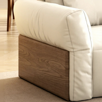 Cremeweißes Schlafsofa Multifunktionales Sofa Platzsparendes Ausziehbares Schlafsofa mit Massivholz-Akzenten für Wohnzimmer