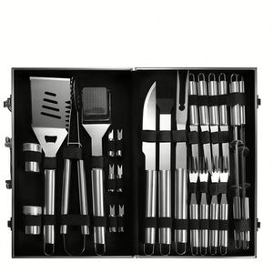 Juego de Herramientas para Barbacoa de Acero Inoxidable Personalizado, Caja de Aluminio, Parrilla, Estuche Nuevo, Asador para Exteriores, Kit de Herramientas Multifuncional para Barbacoa - Product Image 1