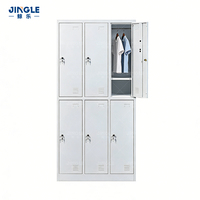 Armoire de vestiaire métallique à 6 portes, étanche, pour plusieurs personnes, idéale pour le bureau et la salle de sport