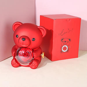 Cadeaux <span class=keywords><strong>de</strong></span> la Saint-Valentin pour petite amie, boîte à bijoux en acrylique rotative, é<span class=keywords><strong>l</strong></span>égante boîte cadeau à fleurs rotative, collier rose <span class=keywords><strong>éternel</strong></span>le, ours en peluche - Product Image 2