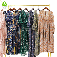 Robes d'occasion de haute qualité pour femmes, mode de seconde main en balles, MOQ 45kg, état propre, col montant, marque Gracer, été