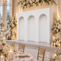 Panneau mural arqué 3D pour toile de fond de mariage, blanc brillant, modulaire, pour cérémonie de mariage, hôtel, banquet, événement, fête, décoration de scène