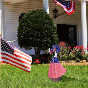 Jour <span class=keywords><strong>de</strong></span> l'indépendance/Memorial Day Goose Outfits <span class=keywords><strong>Décoration</strong></span> 4th july Porche Statue 23 pouces Extérieur Jardin Patio Party Art Decor - Product Image 3