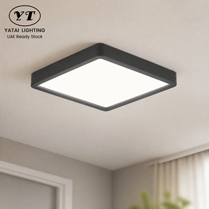 Lámpara de techo LED cuadrada moderna de 18W, tricolor, acrílica, de montaje en superficie para dormitorio, sala de estar, pasillo, corredor - Product Image 1