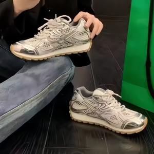 High Quality Men's and Women's Designer Sneakers New Lace-Up Winter Casual Walking <b>Style</b> <b>Shoes</b> Non-Slip Mesh Sports Sneakers - Product Image 4