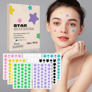 Patchs Hydrocolloïdes Anti-Acné Personnalisés Forme Étoile & Cœur Prix de Gros Imperméables pour Traitement des Imperfections du Visage Lot de 36 - Product Image 2