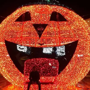 Customized 24V Low Voltage Large Lighted Pumpkin Led Motif Lights For Halloween Holiday Commercial Display