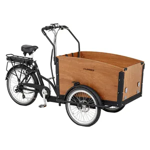Polonês Estoque Três Rodas Elétrica Cargobike Alta Qualidade Triciclo Elétrico europa estoque família carga bicicleta tempo de entrega