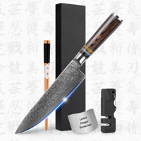 Couteau de chef professionnel japonais en acier Damas VG10 à haute teneur en carbone, 67 couches, avec manche en bois Pakka brun, 10 % de réduction, par un fournisseur Alibaba