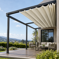 Pergola électrique extérieure à commande à distance avec auvent en PVC résistant aux UV pour villa, patio et terrasse