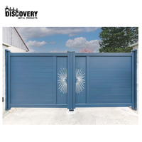 Porte en aluminium gris foncé style moderne porte de maison double portail noir de porte de banlieue maison pour la maison