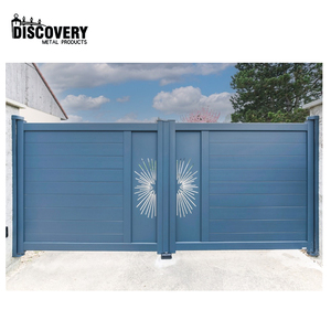 Porte en aluminium gris foncé style moderne porte de maison double <span class=keywords><strong>portail</strong></span> noir de porte de banlieue maison pour <span class=keywords><strong>la</strong></span> maison - Product Image 2