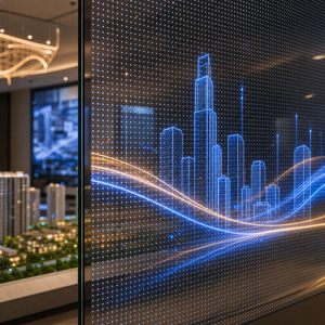 Écran LED transparent pour centre de <span class=keywords><strong>vente</strong></span> immobilière, affichage mural en verre - Product Image 4