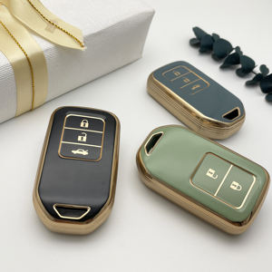 Bajo MOQ oro cromo borde <span class=keywords><strong>gris</strong></span> metálico suave TPU para Honda <span class=keywords><strong>Crv</strong></span> rd7 <span class=keywords><strong>2023</strong></span> Accord Key funda Shell Fob Protector - Product Image 2