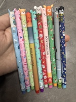 Stylos gel en plastique mignons de style dessin animé en bleu avec une largeur d'écriture de 0,5 mm, effaçables, pour le bureau et l'école, encre gel, marque OEM