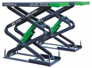 Cric hydraulique à ciseaux certifié CE 3500 kg avec double vérins à huile pour levage de véhicules et nivellement automatique - Product Image 2