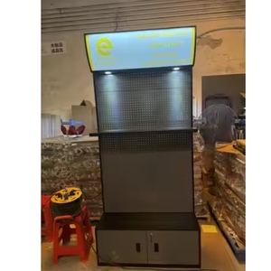 Tầng thường vụ quảng cáo Pegboard <span class=keywords><strong>Rack</strong></span> hiển thị công cụ phần cứng Bộ đồ ăn tự động Phụ kiện Lưu trữ hiển thị Gondola kệ - Product Image 4