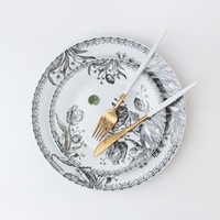 Assiette à steak de style occidental haut de gamme, en porcelaine végétale vintage, style rétro, assiette plate, pour hôtel, usage commercial, compatible micro-ondes