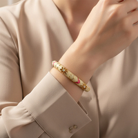 Bracelet ouvert plaqué or style palais, inspiré du brocart nuageux chinois Jingtailan, design élégant pour mariage