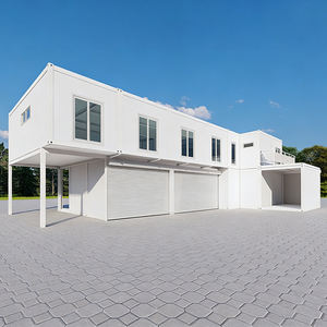 Conception d'une maison conteneur à deux étages avec abri pour voiture, schéma d'efficacité, dessin de construction, <span class=keywords><strong>garage</strong></span>, maisons préfabriquées modulaires - Product Image 2