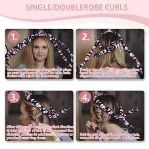 2025, superventas de fábrica, varilla rizadora sin calor, diadema Rosa mágica, rodillos de pelo sin calor para mujeres, pelo largo - Product Image 3