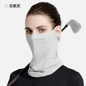 Masque en soie glacée pour femme, protection solaire UV, fin, pour le cyclisme, le golf, avec couvre-oreilles et voile intégral - Product Image 5