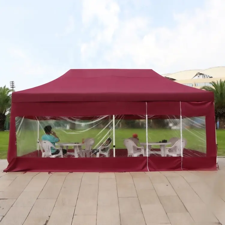 Высококачественная большая рамка 600D 420D 20x10, праздничная тольдо-де-тиенда, боковые стороны, большие размеры 3x6 м, прозрачная Пляжная палатка-беседка