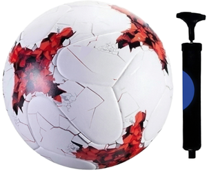 Balones de Fútbol Talla 5 con Patrón de Grietas Rojas, Estilo Único de Vidrio Roto, Balón de Fútbol de PU/TPU, Balón de Entrenamiento Duradero para Deportes al Aire Libre - Product Image 1