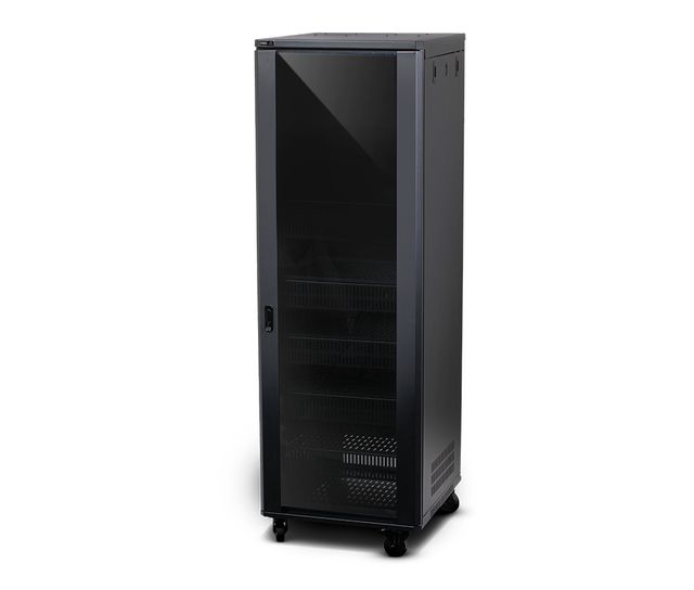 42U Server Rack Cabinet System With DC Fans Enclosure With Casters