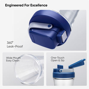 प्रो-सीरीज़ 700 एमएल मिश्रण कप 360 डिग्री लीक-प्रूफ सील और चौड़ा मुंह के साथ, प्रोटीन और प्री-वर्कआउट के लिए आसान साफ शेकर - Product Image 5
