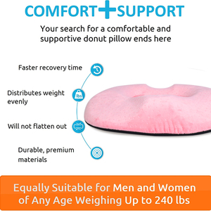 Factory Custom Donut Seat Cushion Ergonomic Coccyx Cushion Hemorrhoid Relief Cushion B2B OEM/ODM Wholesale - Product Image 3