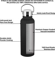 Thermos américain à double paroi en acier inoxydable avec poignée, rétention de chaleur de 12 à 24 heures, bouteille d'eau isolée portable