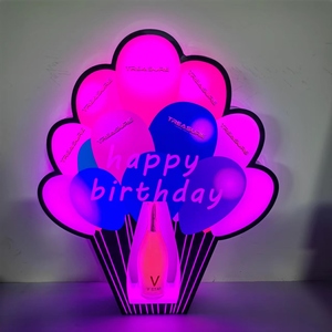 ที่กำหนดเองคืน <span class=keywords><strong>Clup</strong></span> เค้กวีไอพีสุขสันต์วันเกิดขวดแชมเปญเพรนเซนเตอร์ LED บอลลูนขวด Glorifier แสดง - Product Image 3