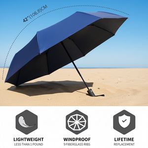 Paraguas Promocional Automático de Apertura y Cierre, 3 Pliegues, Poliéster Pongee, Resistente al Viento, para Regalo con Logotipo Vintage - Product Image 2